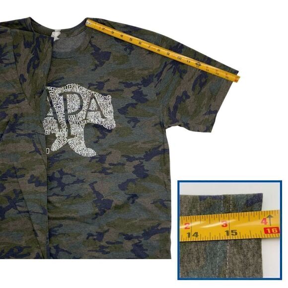 L.A.T. Live and Tell Adult Crew Vintage Camo with PAPA Graphic Print, Size‎ XL - Picture 5 of 7